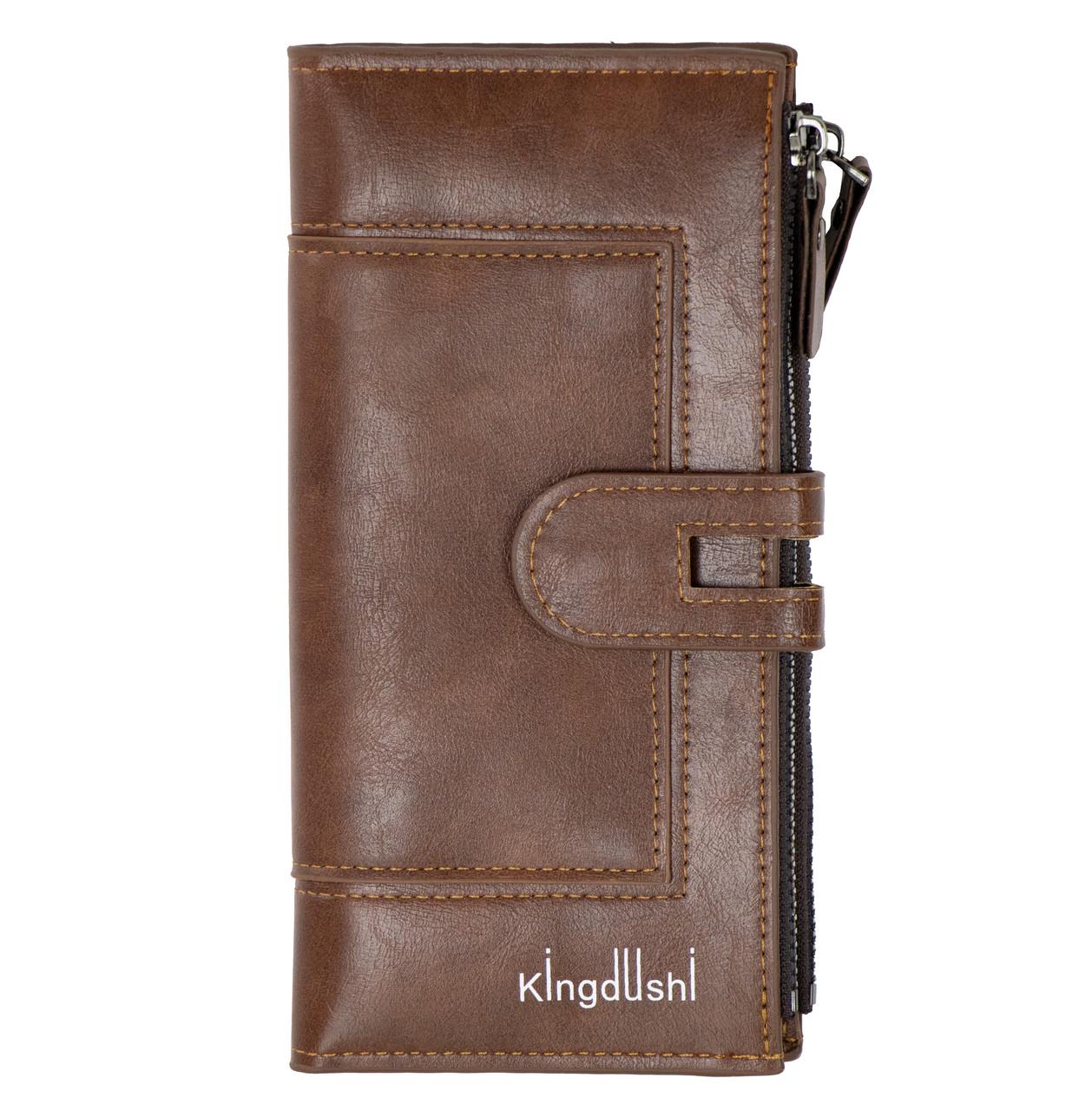 Кошелек женский Kingdushi экокожа 19x9x3 см Brown (3_06076)