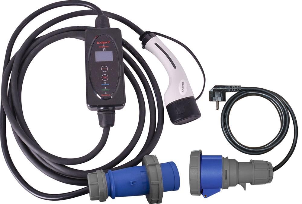 Зарядная станция для электромобиля E.NEXT e.charge.portable.T2-CEE.1L7 1Ф 7,4 кВт 6-32А 230В Type 2/CEE кабель 5 м IP65 (p085003)
