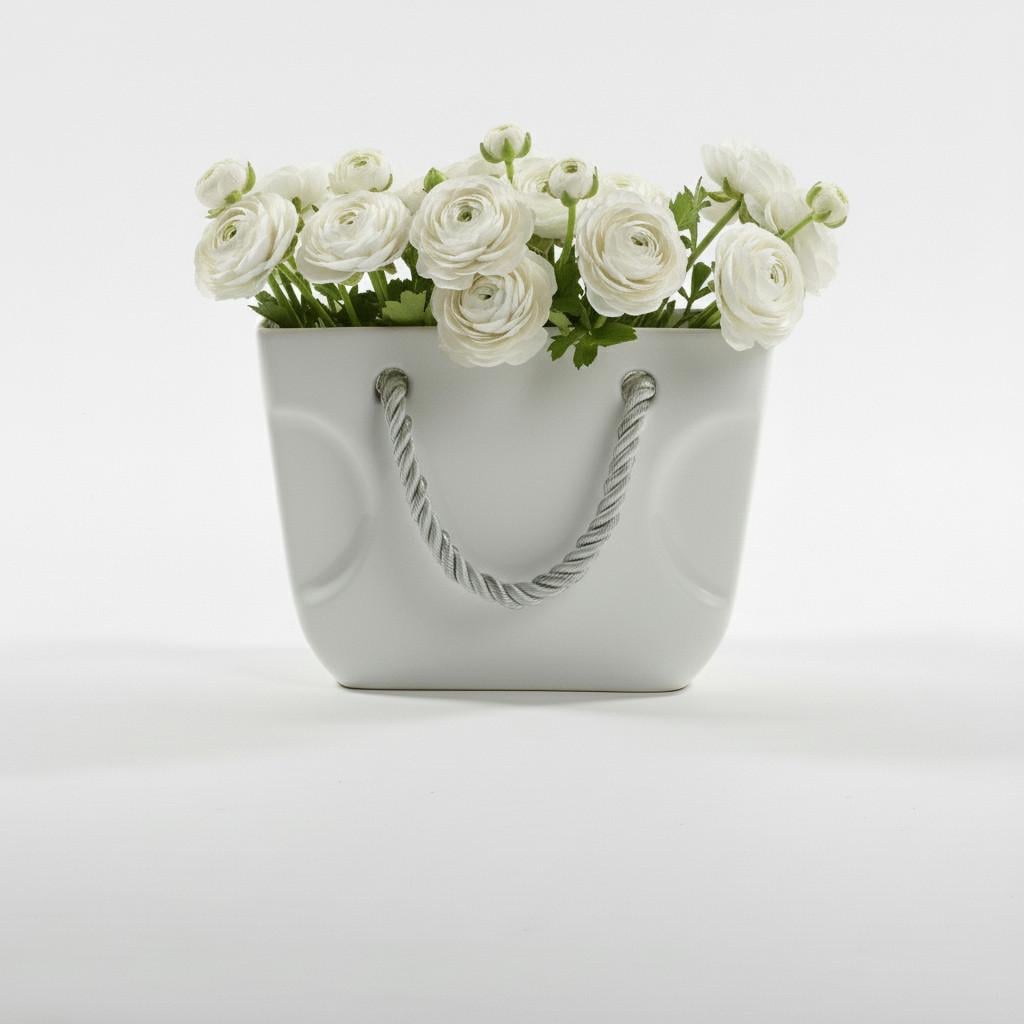 Ваза Nana ceramics Сумка 17 см Білий (9038)