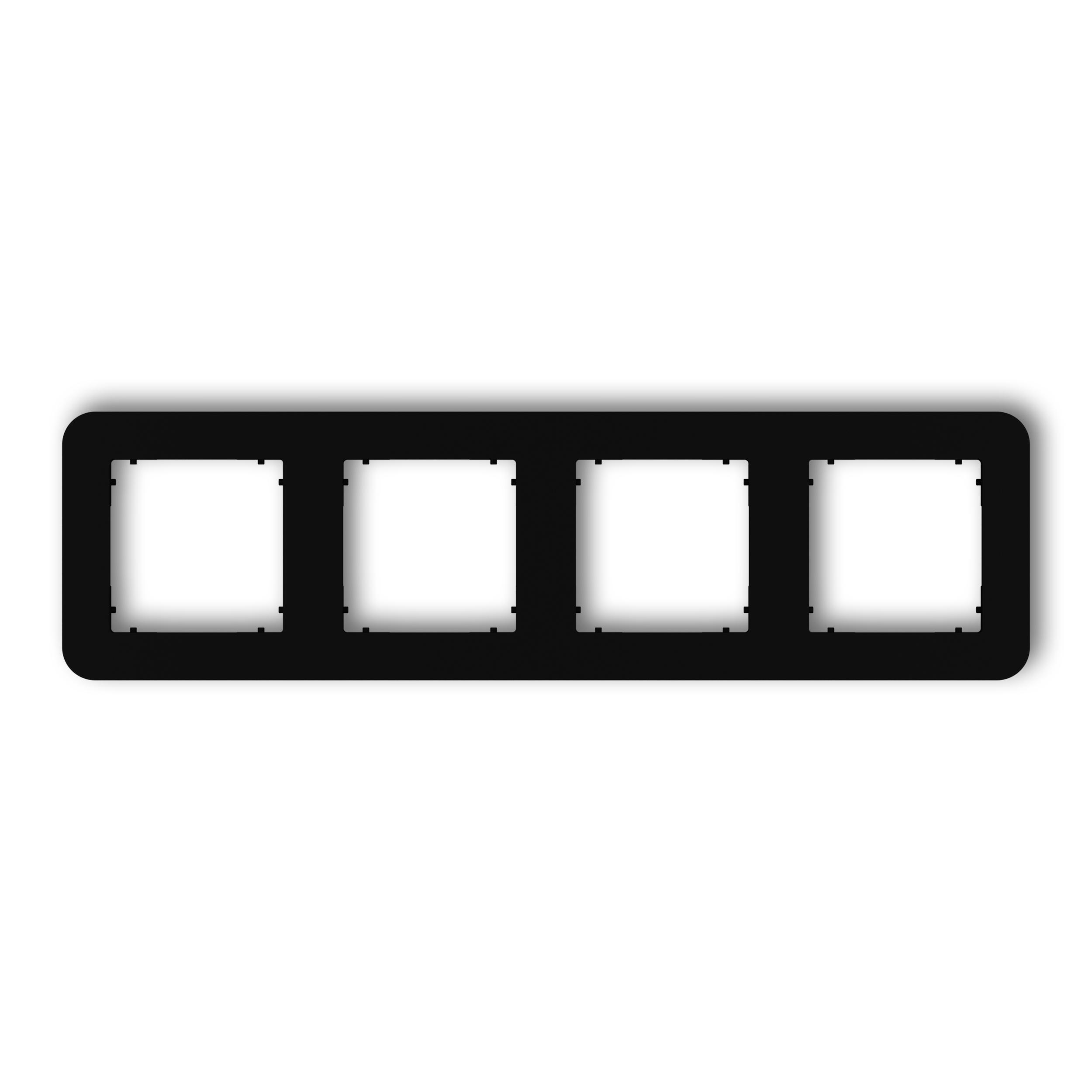 Рамка четверная универсальная закругленная Karlik Mini Черный матовый (12MRTZ-4)
