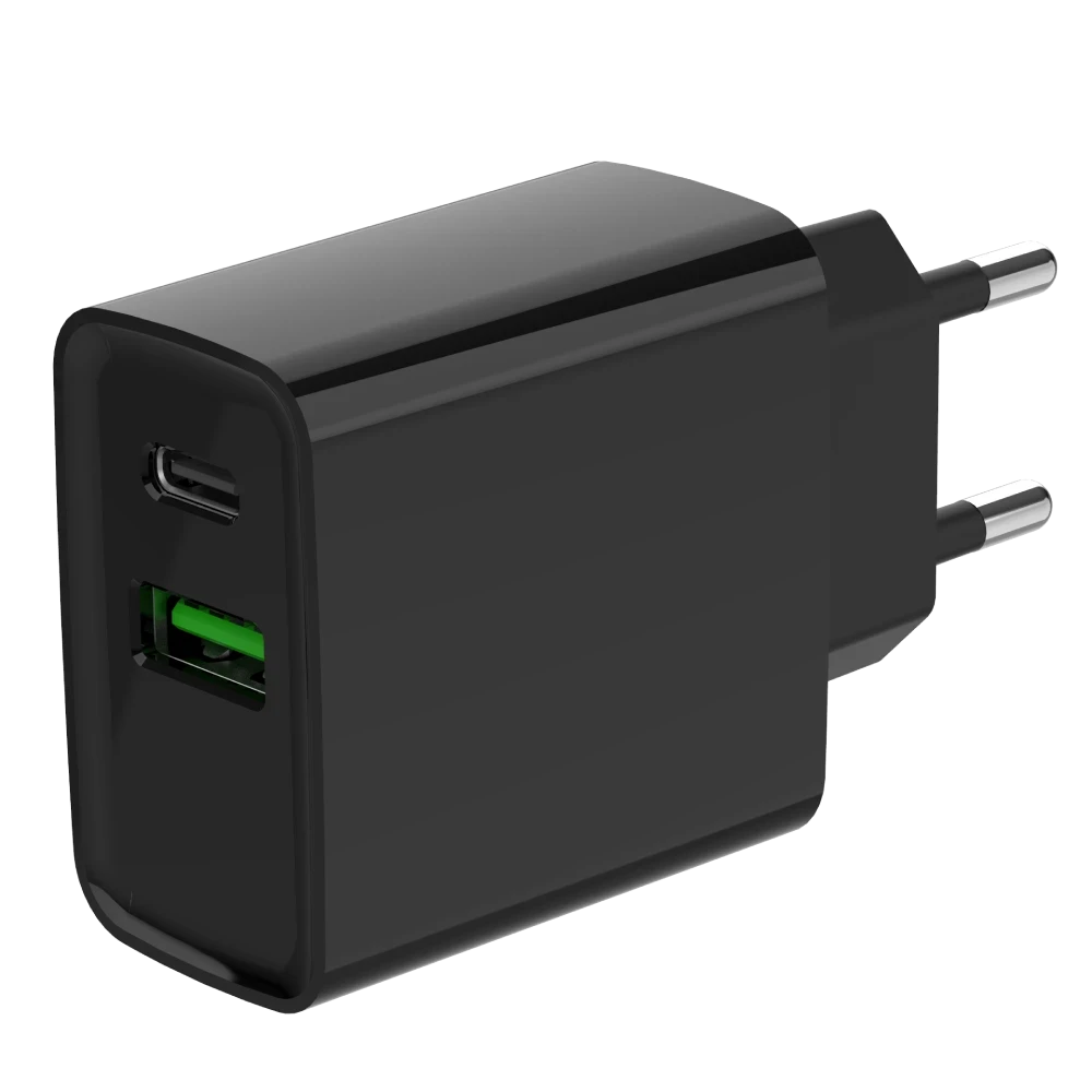 Зарядний пристрій мережевий Gembird TA-UC-PDQC20-01-BK USB Type A/USB Type C (2983440298)