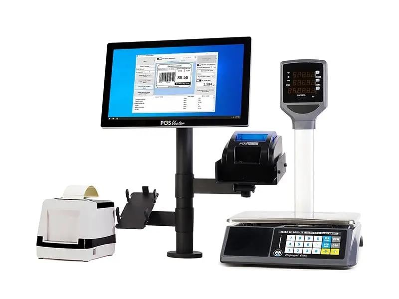 Комплект Фасовочная касса PRO/POS-терминалом Hermes 15,6"/принтер этикеток/чековый принтер/весы/ПО для автоматизации торговли (26759502)