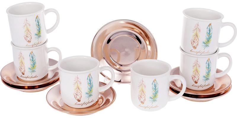 Чайный набор Плюмаж Перо жар-птицы 6 чашек 250 мл с блюдцами (BD-935-122) - фото 2 Чайный набор Плюмаж Перо жар-птицы 6 чашек 250 мл с блюдцами (BD-935-122) - фото 2