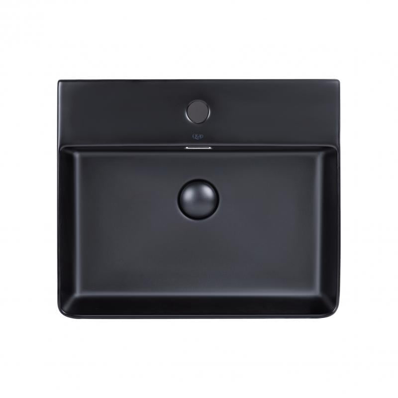 Раковина Qtap Nando LT 500х420х120 з донним клапаном Black Matt (QT12112173SMBMB)