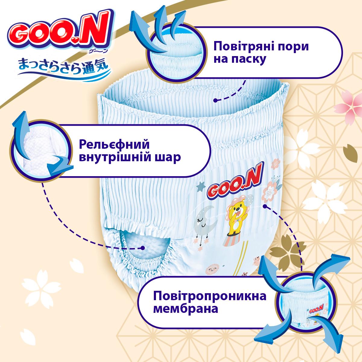 Трусики подгузники GOO.N Premium Soft для детей XXL 15-25 кг 60 шт. (22586397) - фото 6