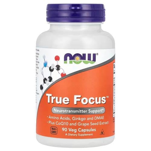 Витамины для мозговой активности/нервной системы и сна NOW True Focus 90 Veg Capsules (NOW-00157)