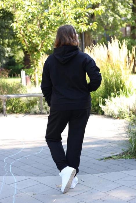 Женский прогулочный костюм Батал с худыми и джогерами XL Черный (М95.2) - фото 2