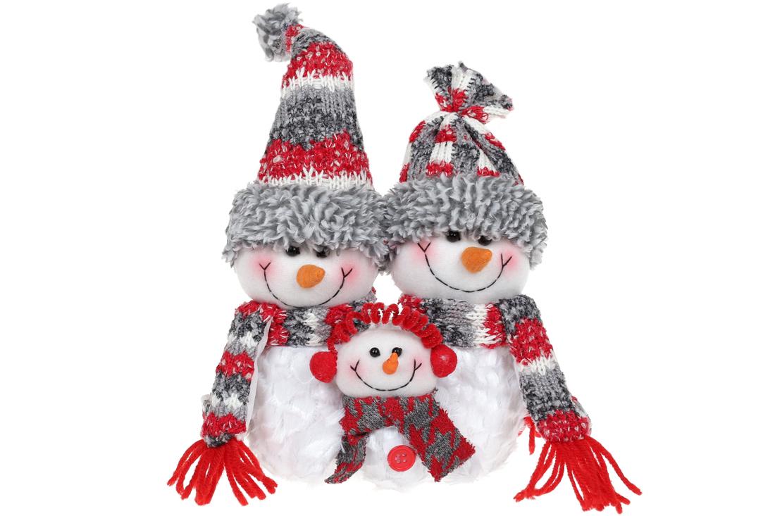 Мягкая игрушка новогодняя BonaDi Семья снеговиков (778-352)