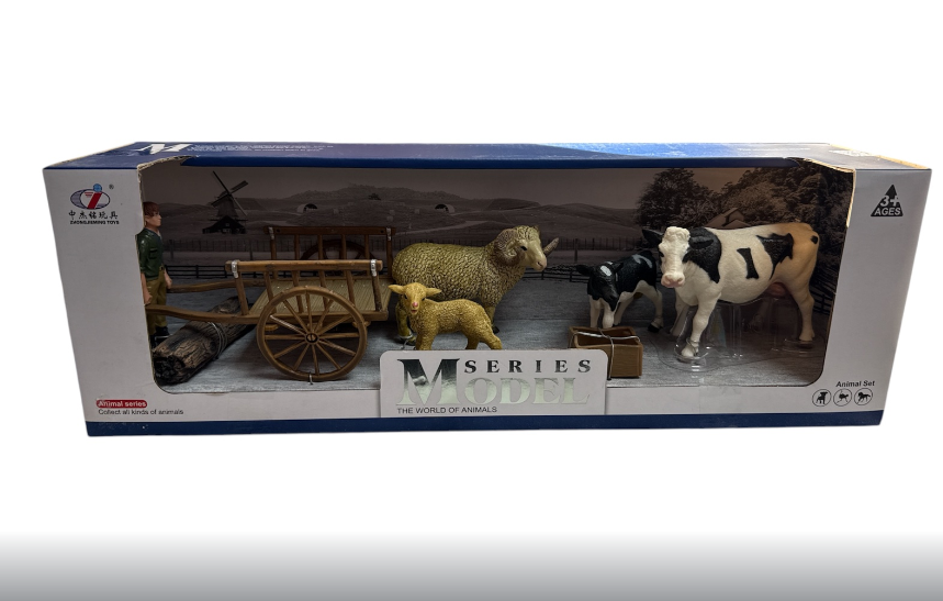 Игровой набор Сельскохозяйственные животные 8 элементов/фигурка человека (Q 9899 U8)