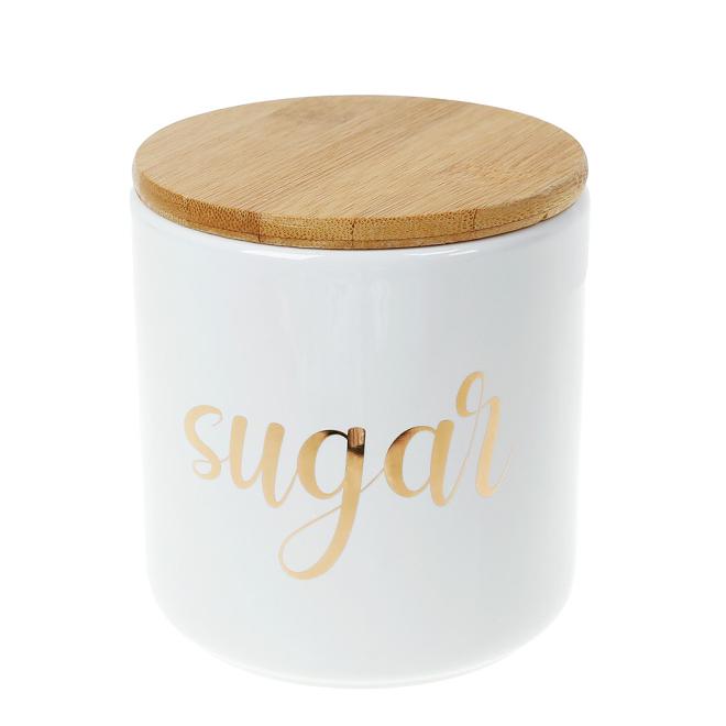 Банка фарфоровая Sugar с бамбуковой крышкой 0,55 л (32099)