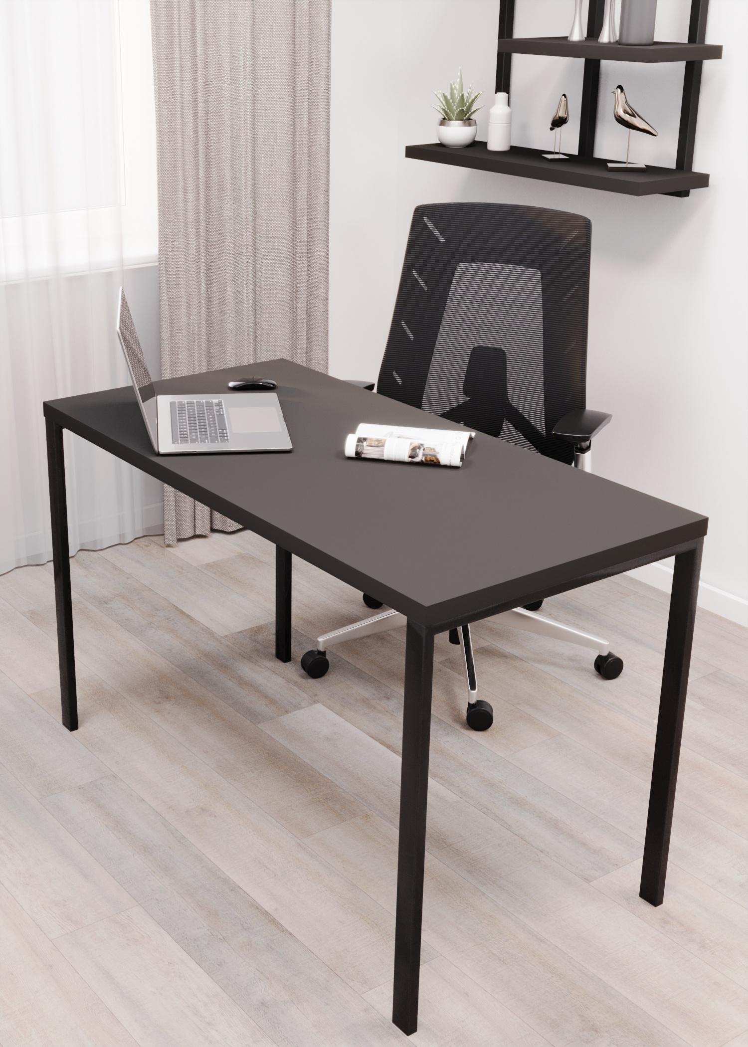 Стіл письмовий Loft Серія 3 металевий профіль 60х30 мм 1400х700х32 мм Антрацитовий (22360563)