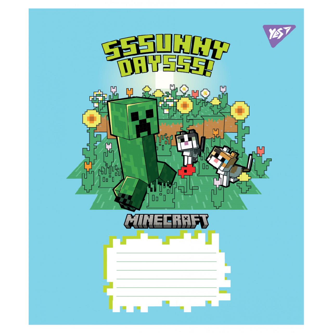 Комплект тетрадей школьный YES Minecraft Flowers для девочки А5/24 линия 5 шт. (767589) - фото 6
