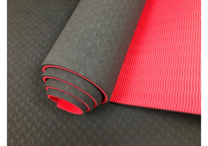 Килим для йоги TPE Yoga Mat двошаровий 61х183 см 6 мм Червоний - фото 2