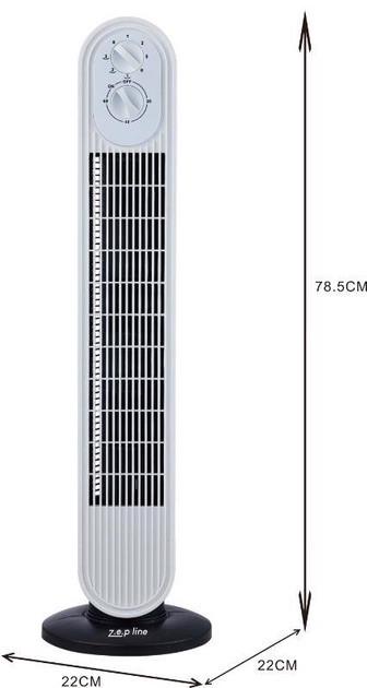 Вентилятор підлоговий від мережі Zepline 500 Вт 3 режими таймер 60 хв Біло-чорний (ZP-138) - фото 2 Вентилятор підлоговий від мережі Zepline 500 Вт 3 режими таймер 60 хв Біло-чорний (ZP-138) - фото 2