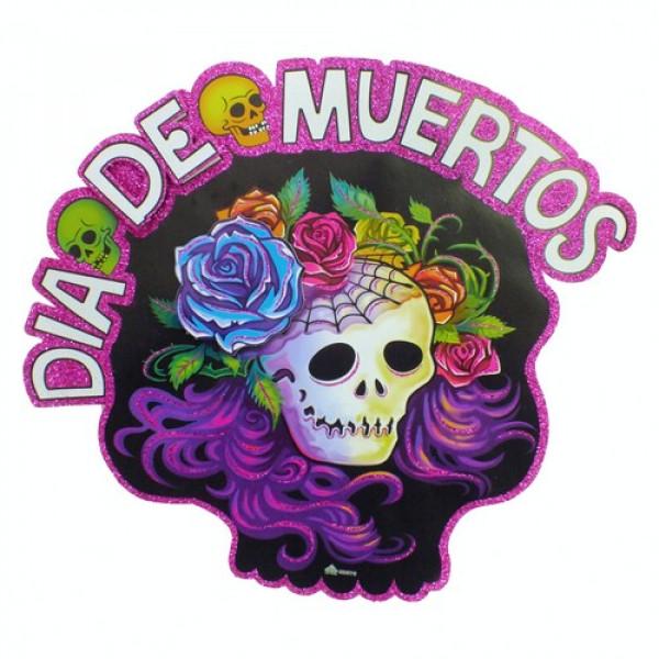 Декор на Хэллоуин Seta Череп с розой бумажный (18-540-4)