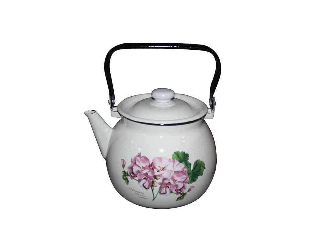 Чайник эмалированный Idilia Pelargonium Amazing Flowers 3,5 л Молочный (I27130/2)
