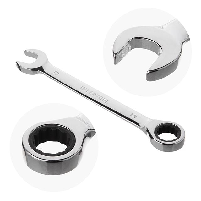 Набір ключів комбінованих з храповим механізмом 6 од. 8-19 мм (DIN3113) - фото 2