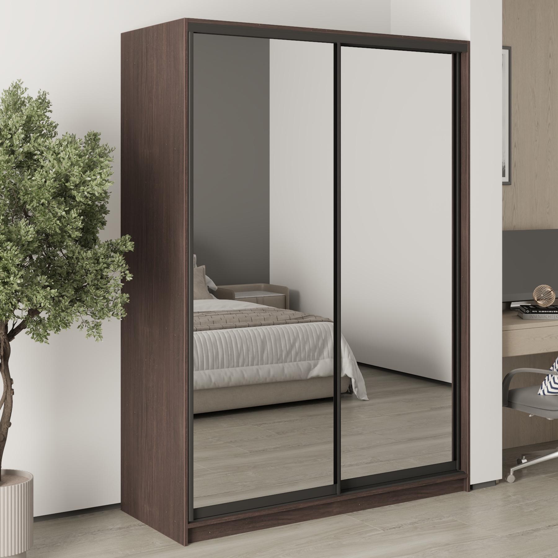 Шкаф-купе двухдверный MebelStar Стандарт BG 2 зеркала 150x45x210 см Дуб ристрето (MBS-11187)