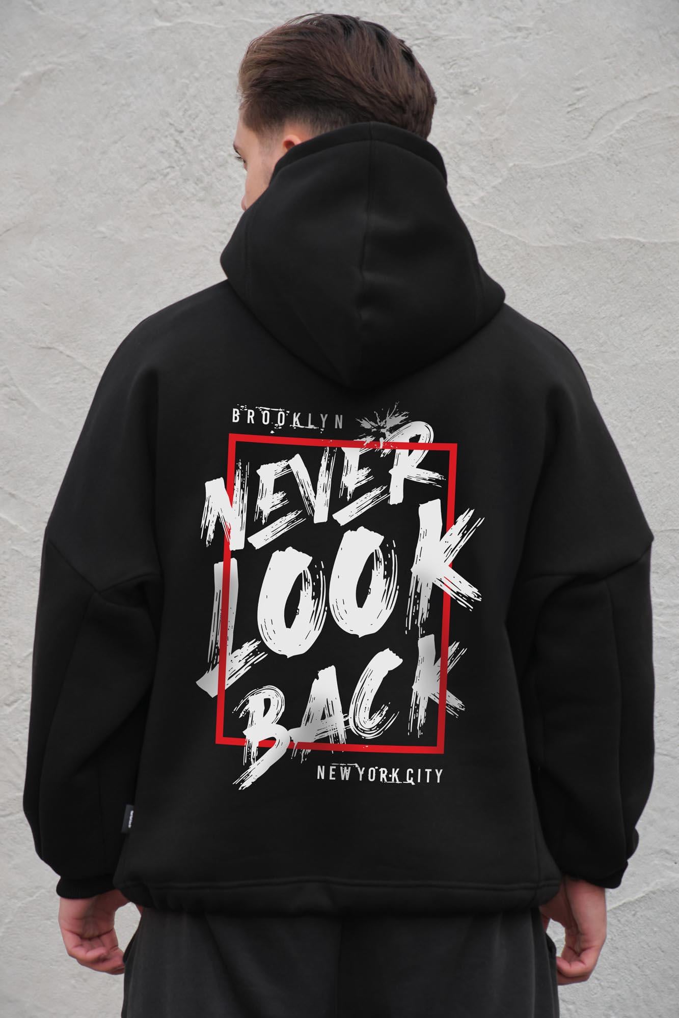 Худи на флисе с капюшоном и принтом оверсайз Without Never Look One size Black (8056503 8056504) Худи на флисе с капюшоном и принтом оверсайз Without Never Look One size Black (8056503 8056504)