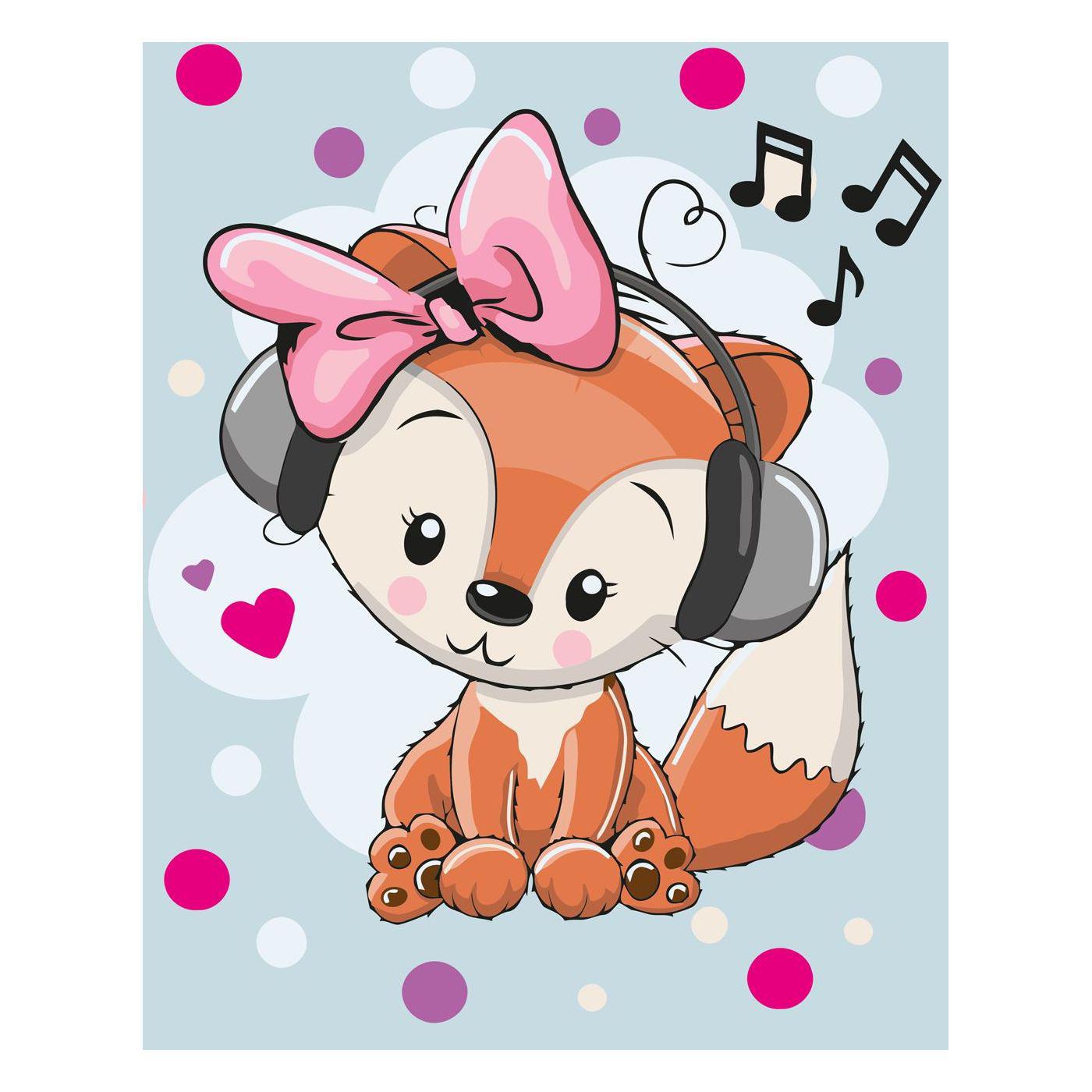 Картина по номерам Strateg Музыкальный лис 30х40 см (SV-0048)