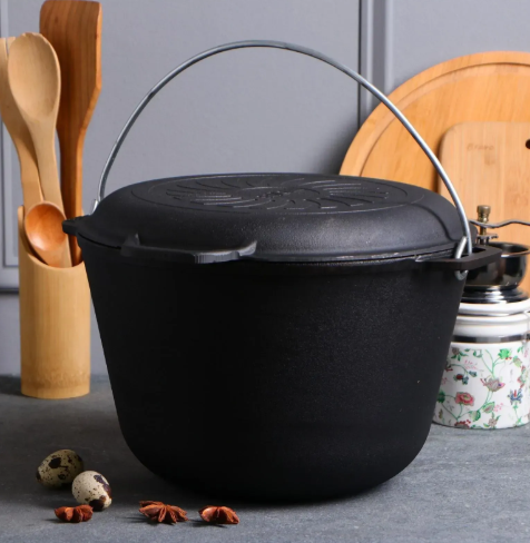 Котел чугунный туристический Brizoll с чугунной крышкой-сковородой 8 л (KT08-2) - фото 11 Котел чугунный туристический Brizoll с чугунной крышкой-сковородой 8 л (KT08-2) - фото 11