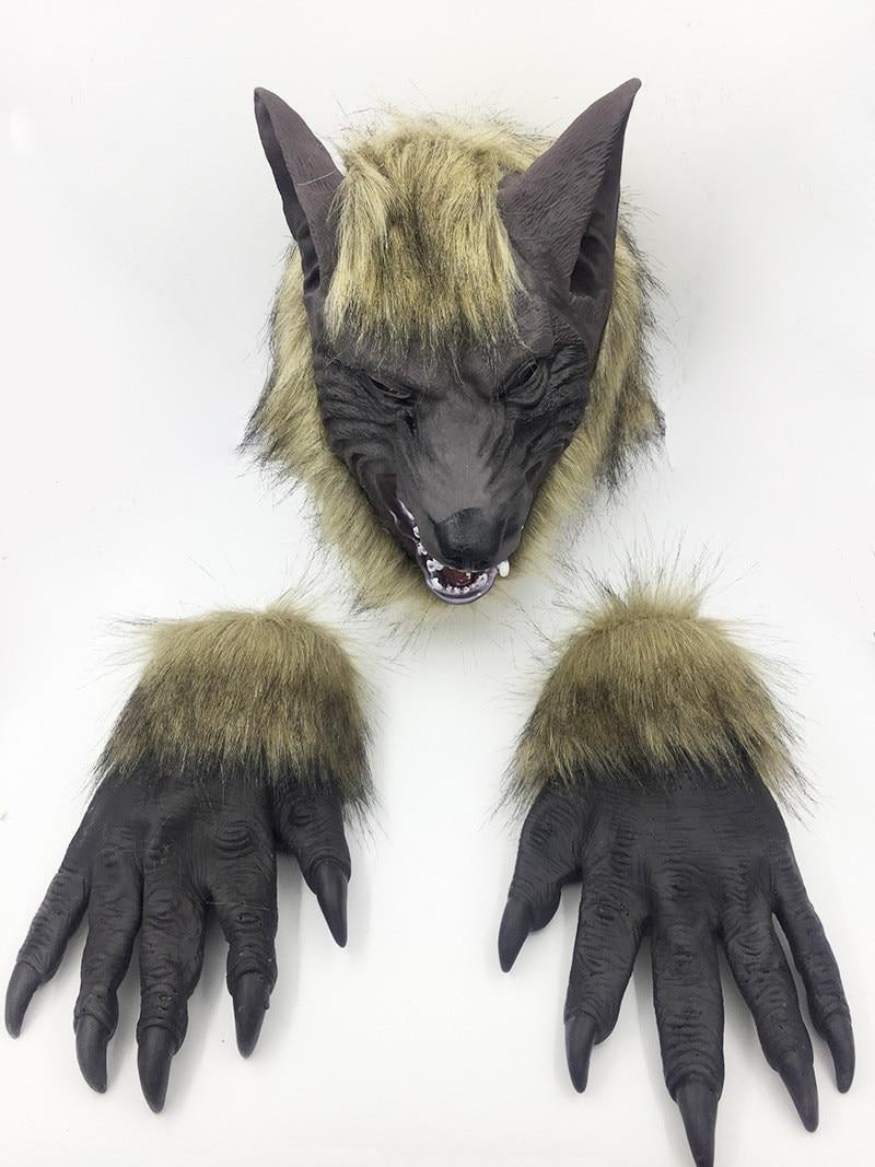 Маска с перчатками Волк-оборотень Takerlama для Хэллоуина One Size