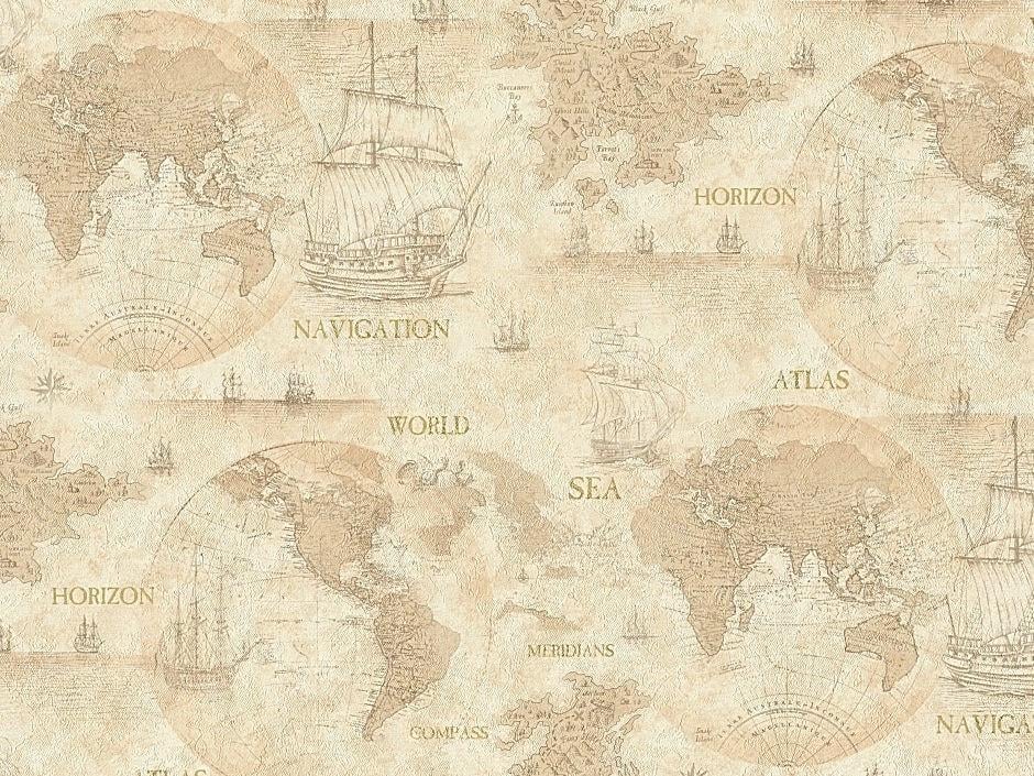 Обои виниловые горячего тиснения Слов'янські шпалери 2358-02 Карта под шелк на флизелиновой основе 1,06х10 м (4824033288541)