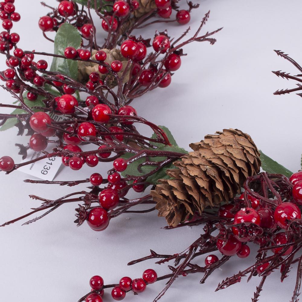 Вінок з калини з шишками і корінцями 45 см (3139) - фото 2