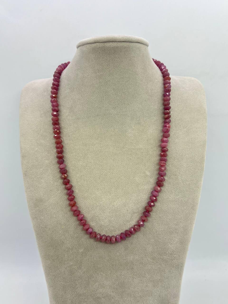 Бусы рубин 42 см 29 г Розовый (11769)