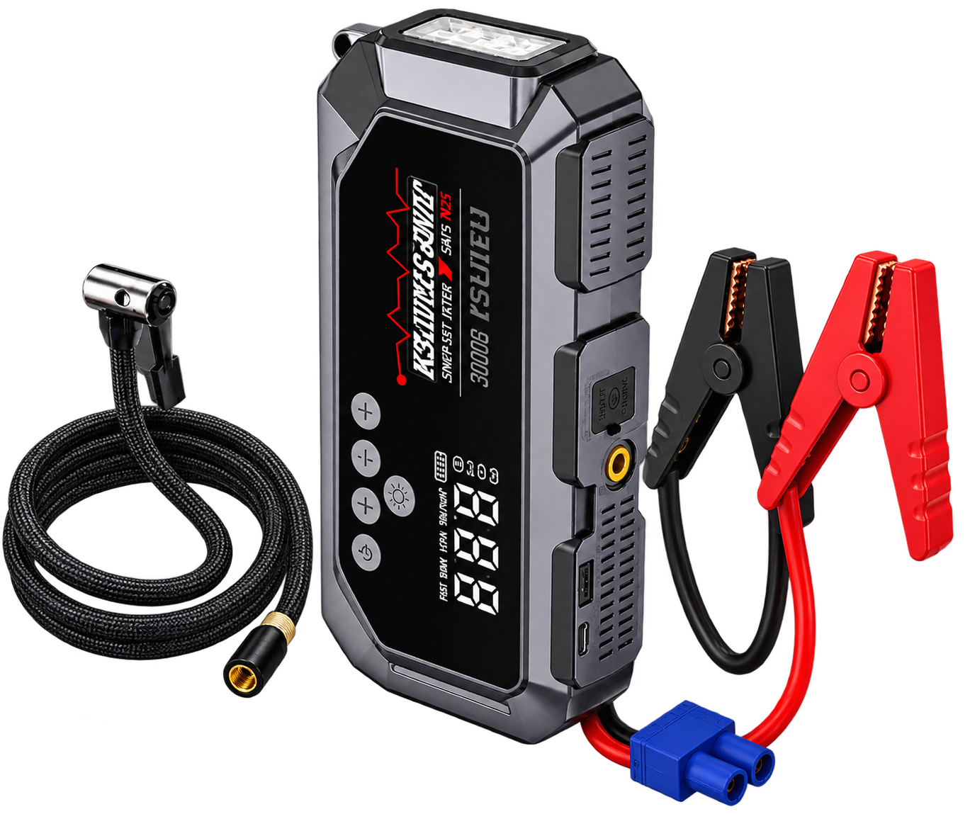 Пуско-зарядное устройство K3 с компрессором 150 PSI Power Bank и LED-фонарем (37815024) Пуско-зарядное устройство K3 с компрессором 150 PSI Power Bank и LED-фонарем (37815024)