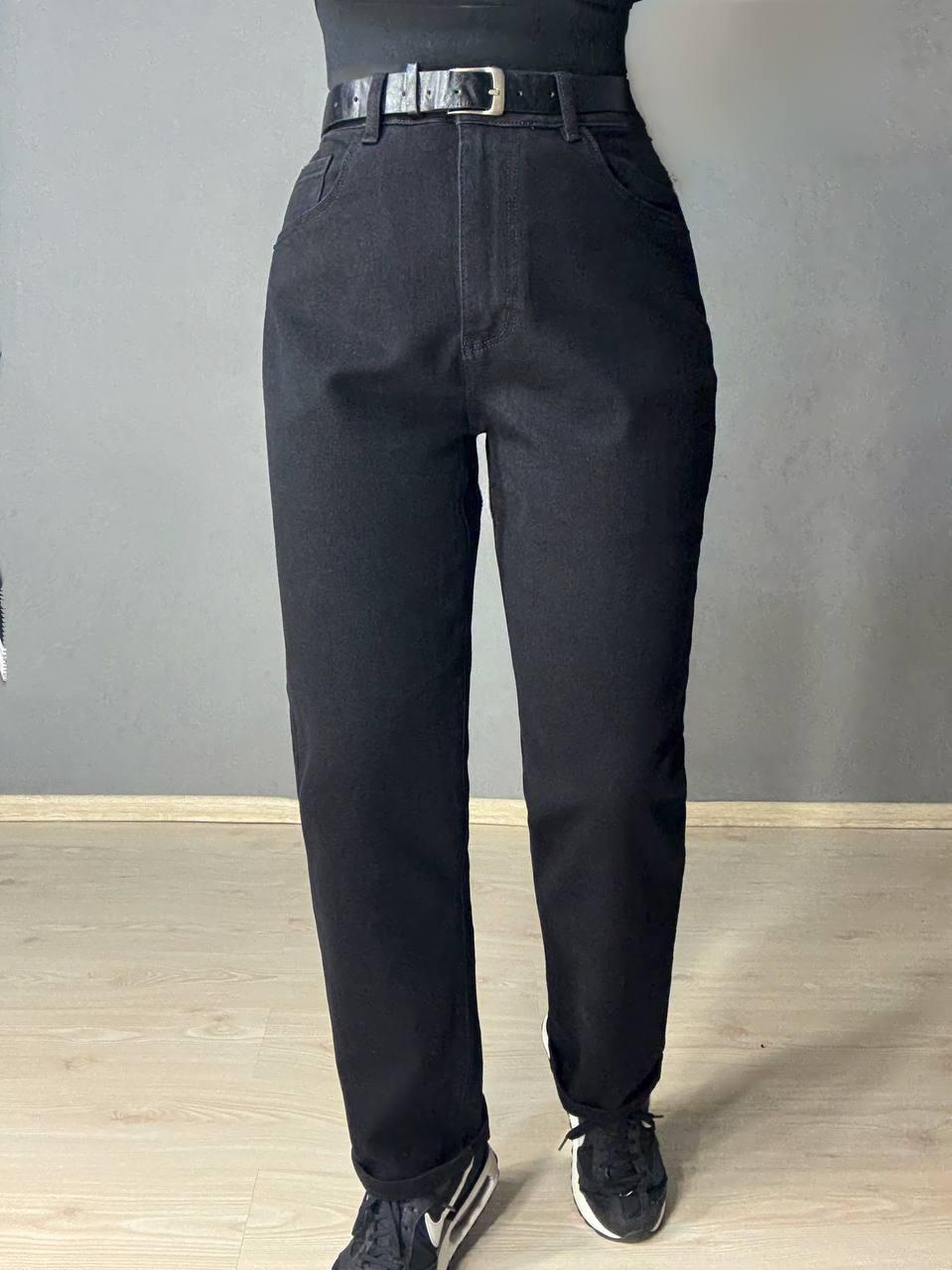 Джинси жіночі Ladyn 0199 MOM банани великі розміри батал р. 38 Чорний (5185) - фото 8