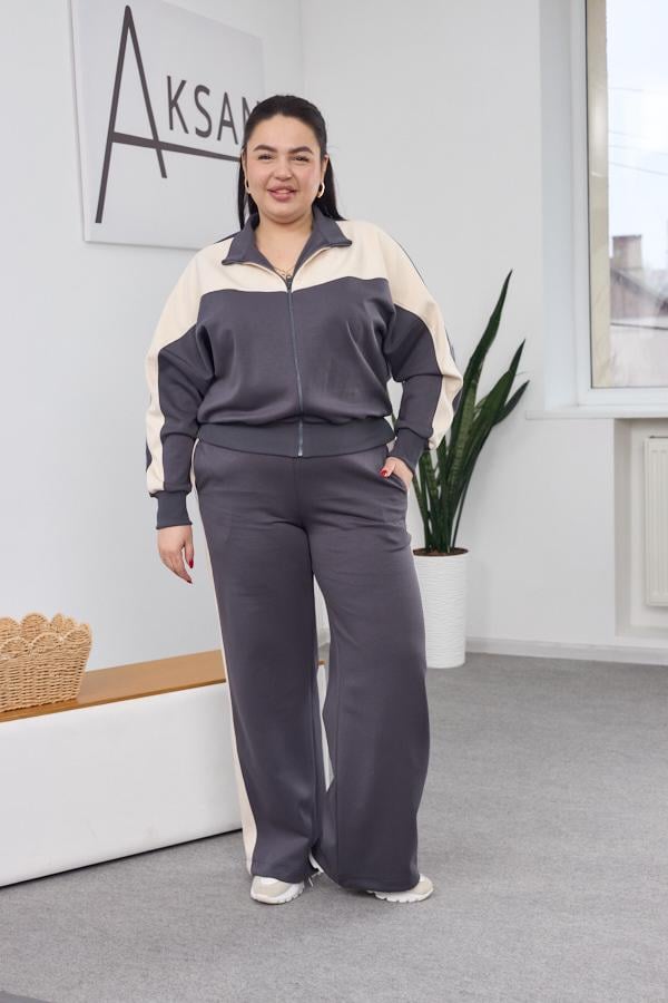 Спортивний костюм жіночий Aksan 2XL Темно-сірий (26.2876_dark-gray_50)