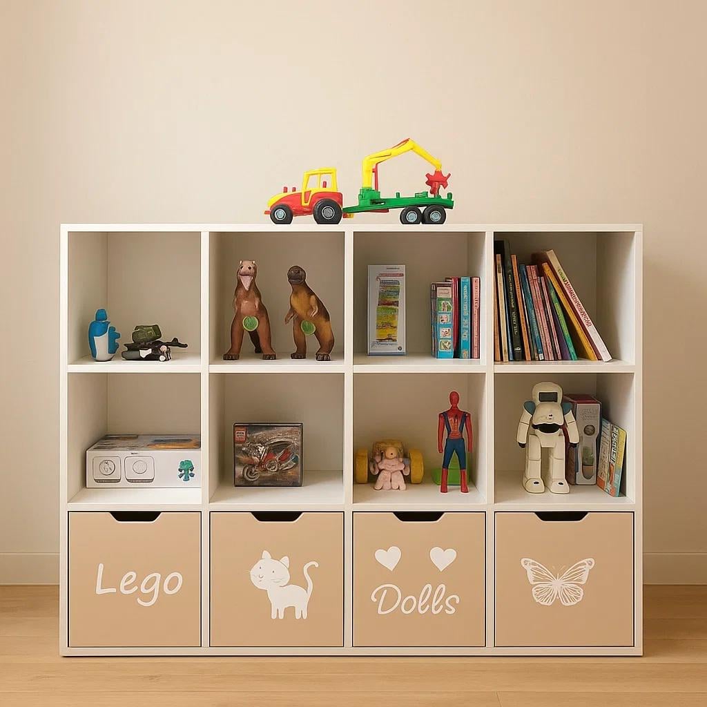 Стеллаж для детских игрушек и книг Gap ST12 на 12 ячеек 128х30х97 см Cream/White