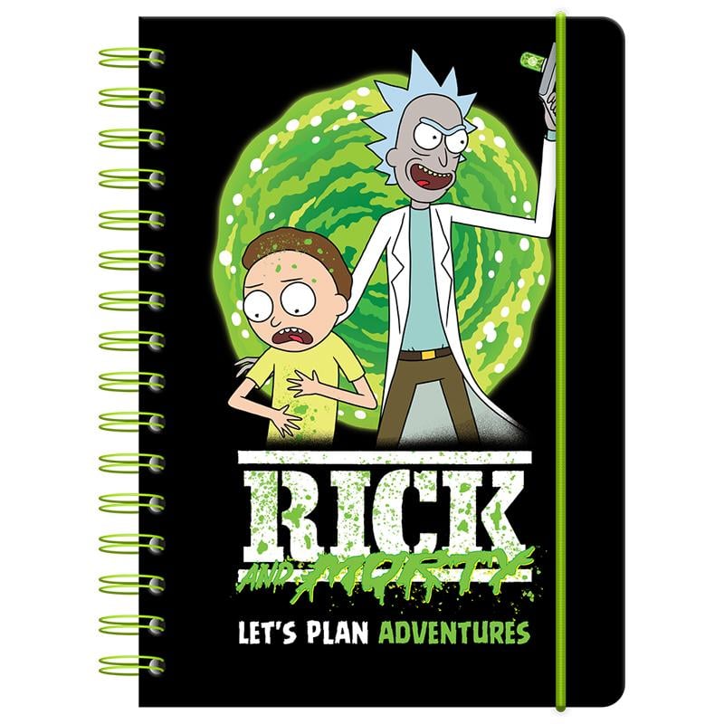 Дневник на спирали Kite Rick and Morty А5 138 стр. Черный (RM23-438)