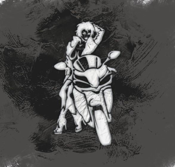 Трафарет DFA Лофт Девушка на мотоцикле штукатурка/краска 23x40 см толщина 0,3-1 мм (L00060)