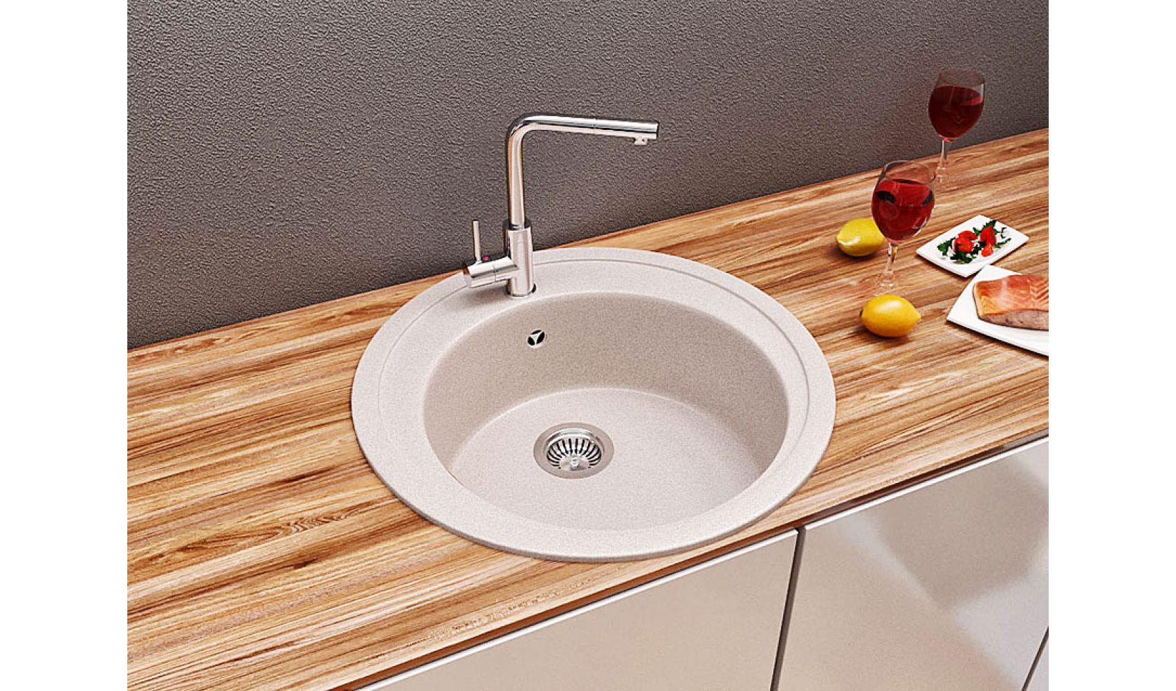 Кухонная мойка Lexona Blansh гранитная з краном Авена - фото 4