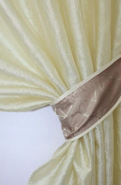 Шторки на кухню/балкон з ламбрекеном 270х170 см Світло-золотистий/Пудровий (073к) - фото 3 Шторки на кухню/балкон з ламбрекеном 270х170 см Світло-золотистий/Пудровий (073к) - фото 3