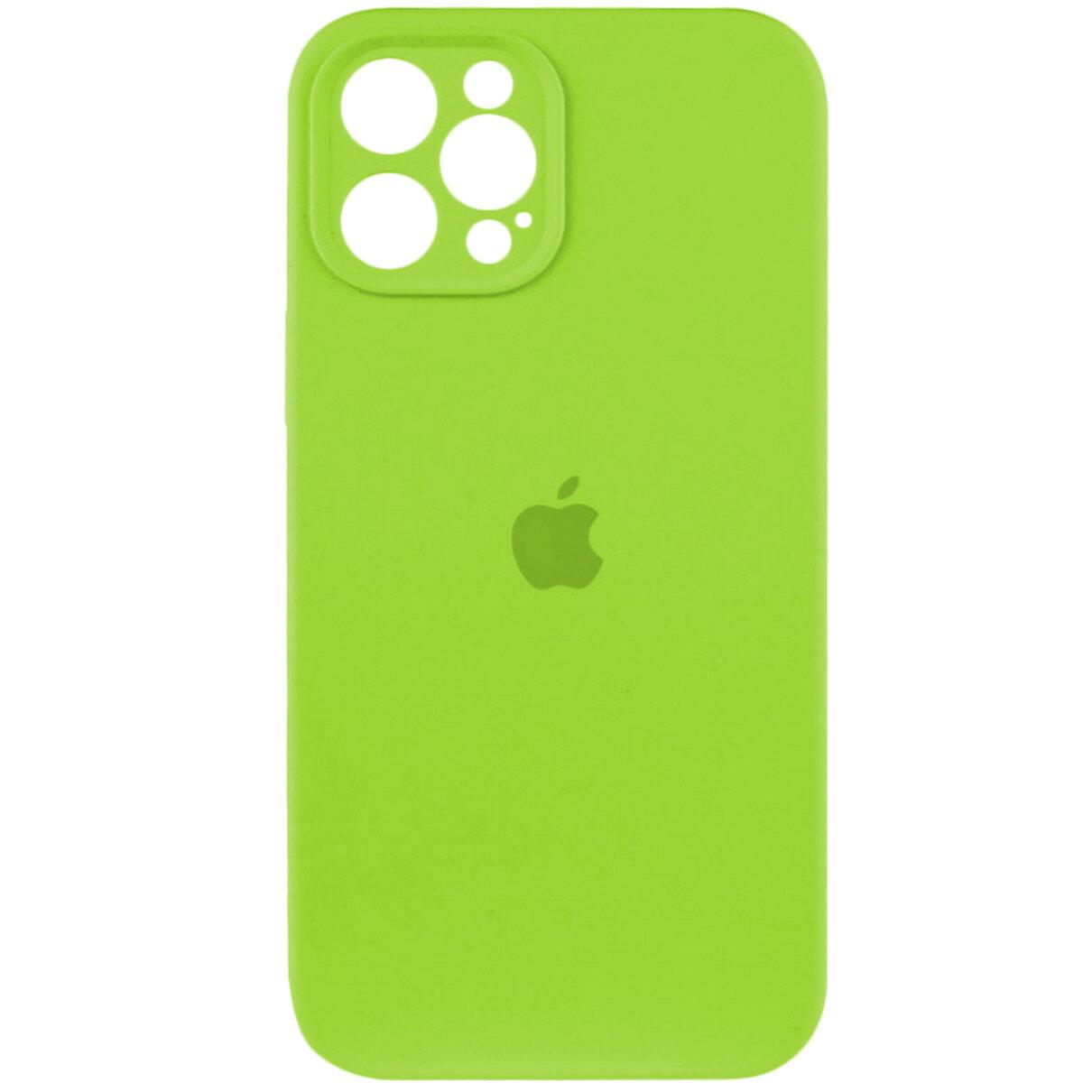 Противоударный чехол для Apple iPhone 12 Pro Silicone Full Case AA Camera Protect / Shiny Green