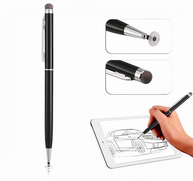 Стилус ємнісний двосторонній для малювання Чорний (05521) - фото 3 Стилус ємнісний двосторонній для малювання Чорний (05521) - фото 3