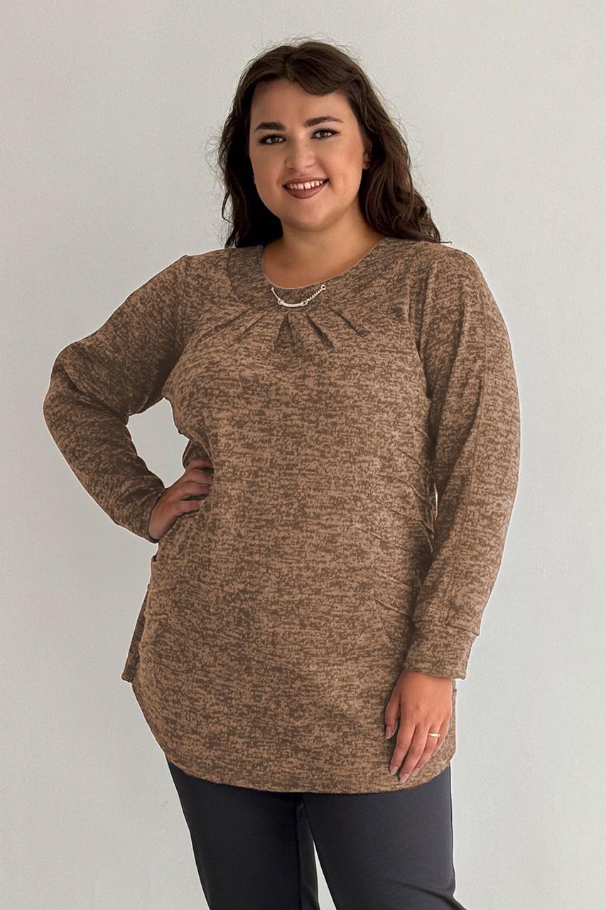 Туніка батал PANNI Олена трикотажна р. 64-66 Бежевий (Р2508252238)