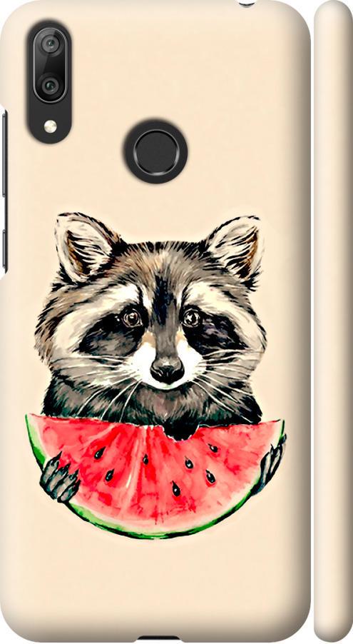 Чехол на Huawei Y7 2019 Енотик с арбузом (4605m-1638-42517)