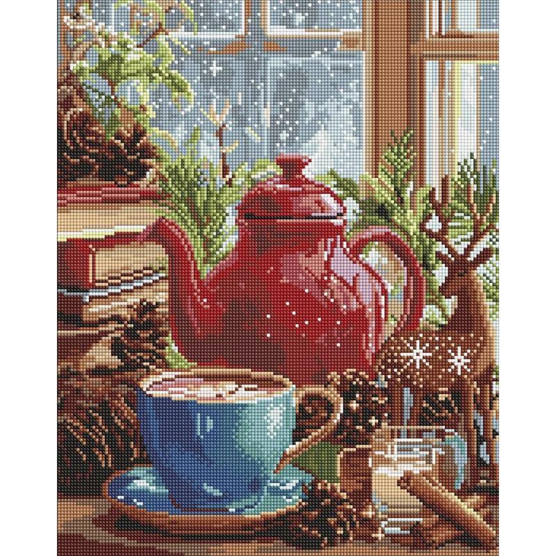 Алмазная мозаика Ideyka Зимняя атмосфера дома 40x50 см (AMO20016)