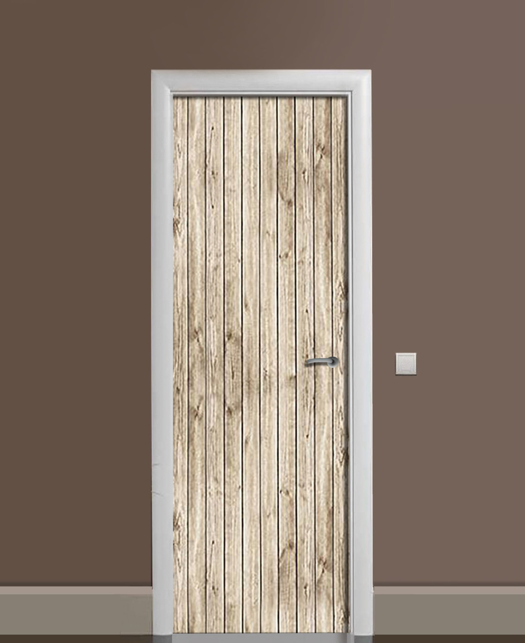 Наклейка 3D на дверь Zatarga "Горизонтальная доска" виниловая 650х2000 мм