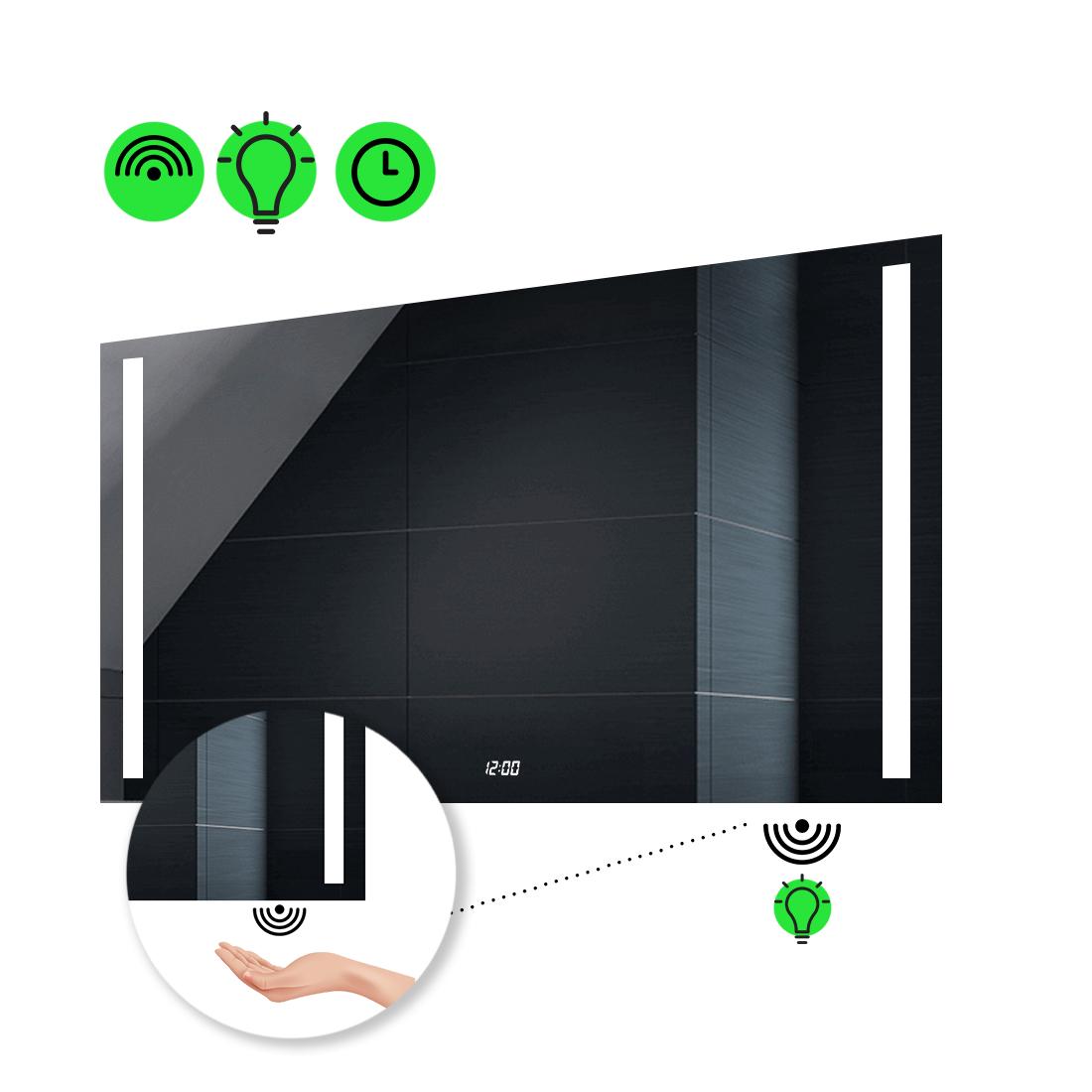 LED-зеркало 80x70 см с ИК включателем и часами Adelita (Adelitag49)