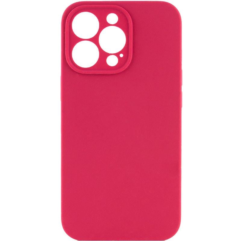 Протиударний чохол Silicone Case Full Camera Protective (AA) NL для Apple iPhone 15 Pro Max (6.7") Червоний / Rose Red