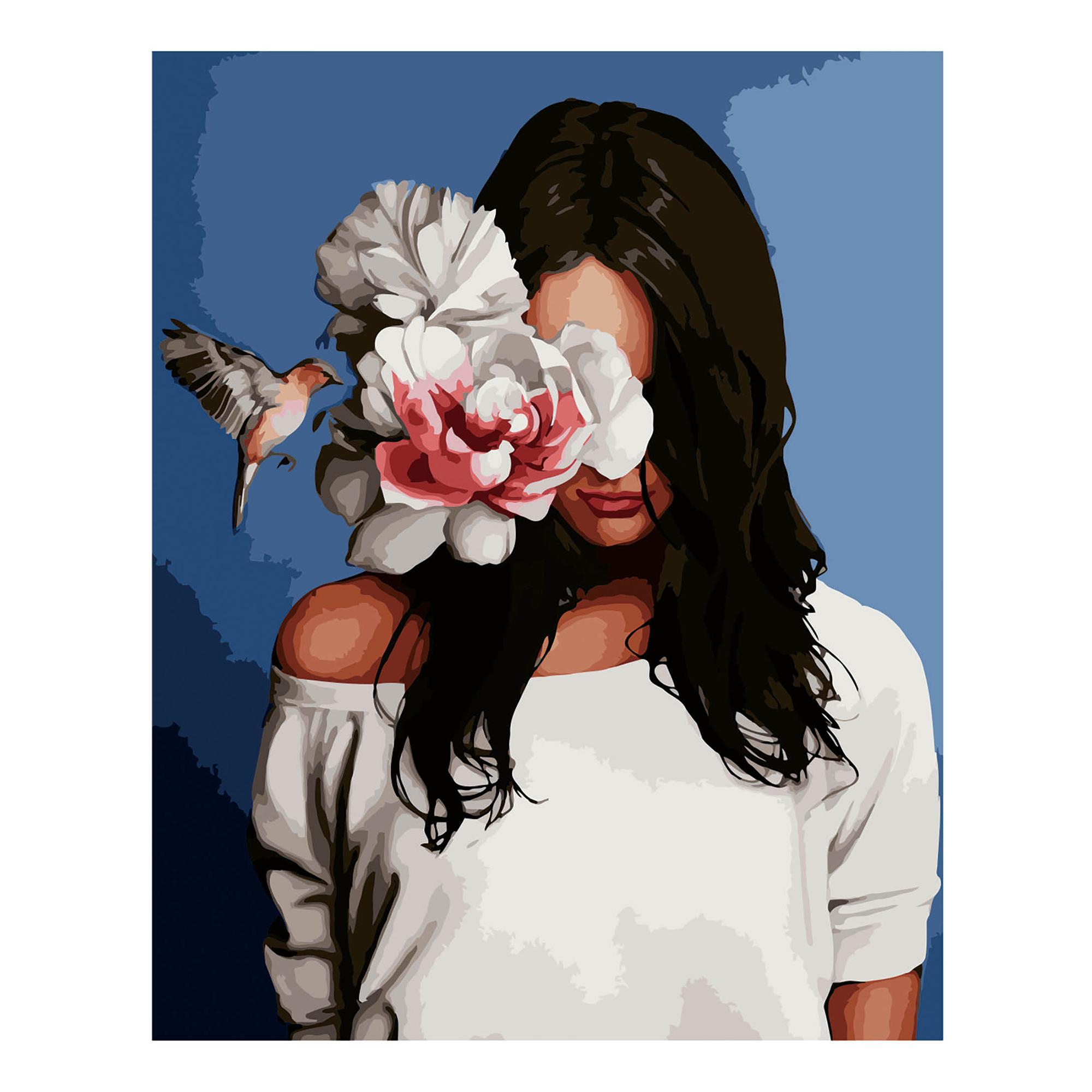 Картина по номерам Strateg Портрет с колибри 40x50 см (VA-2591)