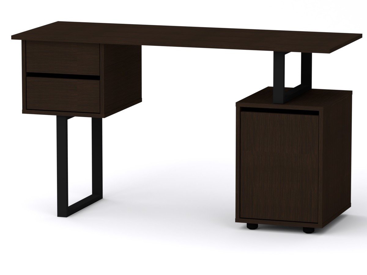 Стіл письмовий Компаніт Лофт 4 130х50х72,8 см Венге темний (61851c2ebf788663f50d8684)