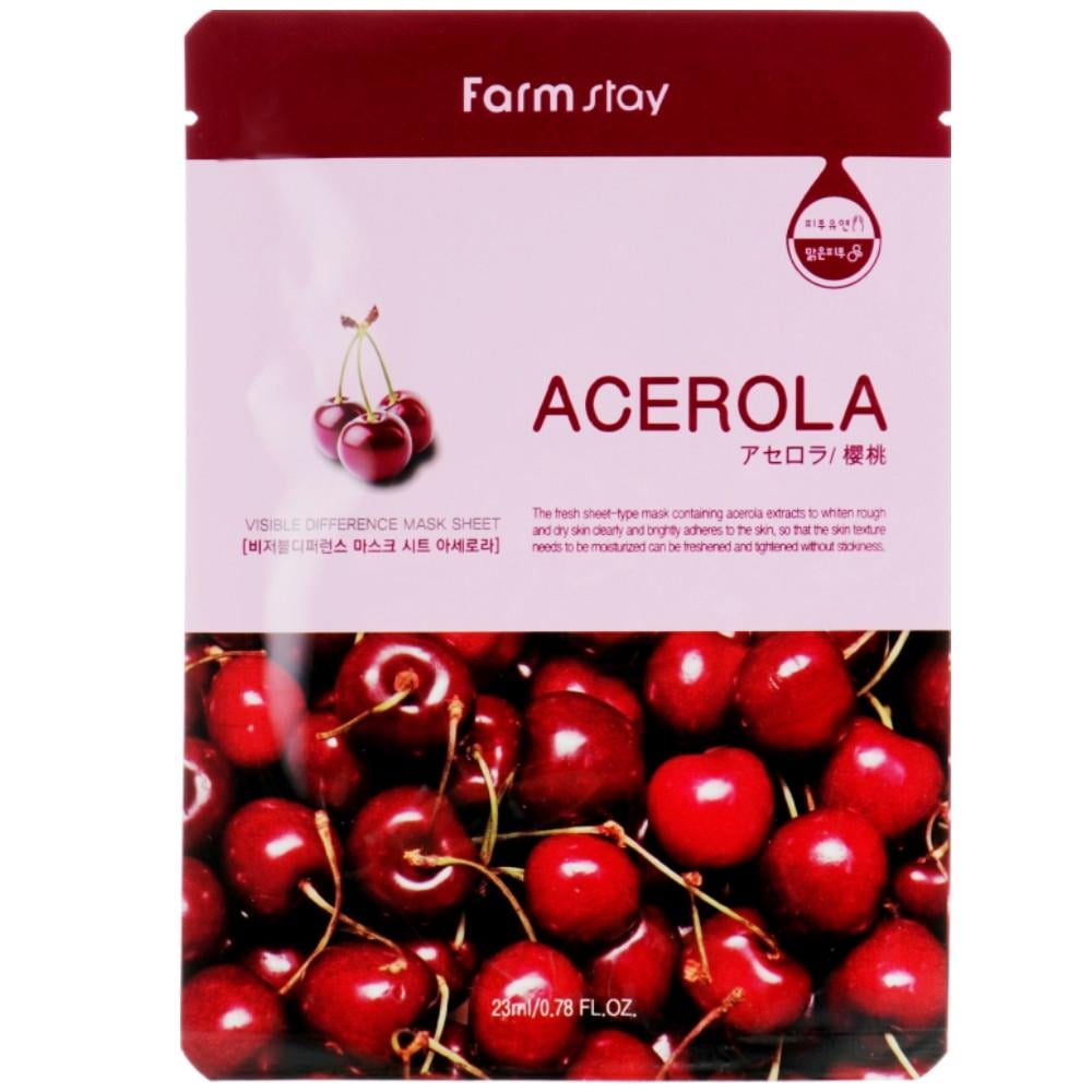 Маска підтягує тканинна для обличчя FarmStay Visible Difference Mask Sheet Acerola 23 мл