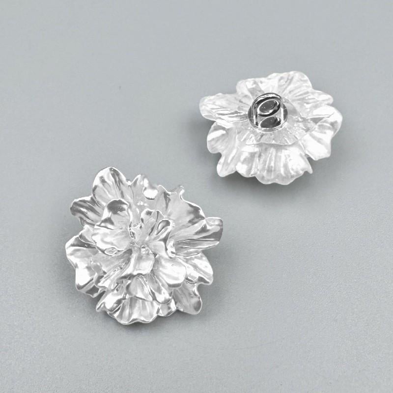 Пуговица Peony LuxFabric на ножке пластик 23 мм 1 шт. Белый прозрачный (ПЛ0024ц01)