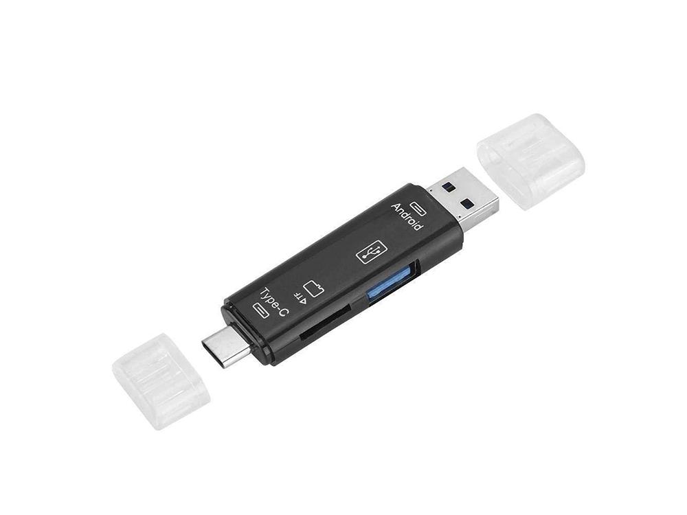 Кард-ридер 5в1  Micro USB Type-C USB USB 2.0 MicroSD TF - фото 5